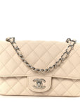 Caviar Quilted Mini Rectangular Flap Light Beige