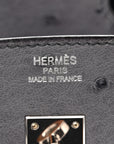 Ostrich Birkin 25 Gris Agate