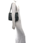 Crocodile Embossed Calfskin Monogram Medium Niki Chain Satchel Algea