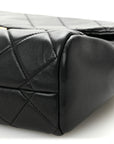 Lambskin Quilted Side Flap Black