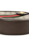 GG Supreme Monogram Web Mini Ophidia Round Shoulder Bag Brown