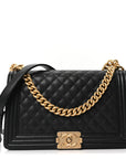 Caviar Quilted New Medium Boy Flap Black