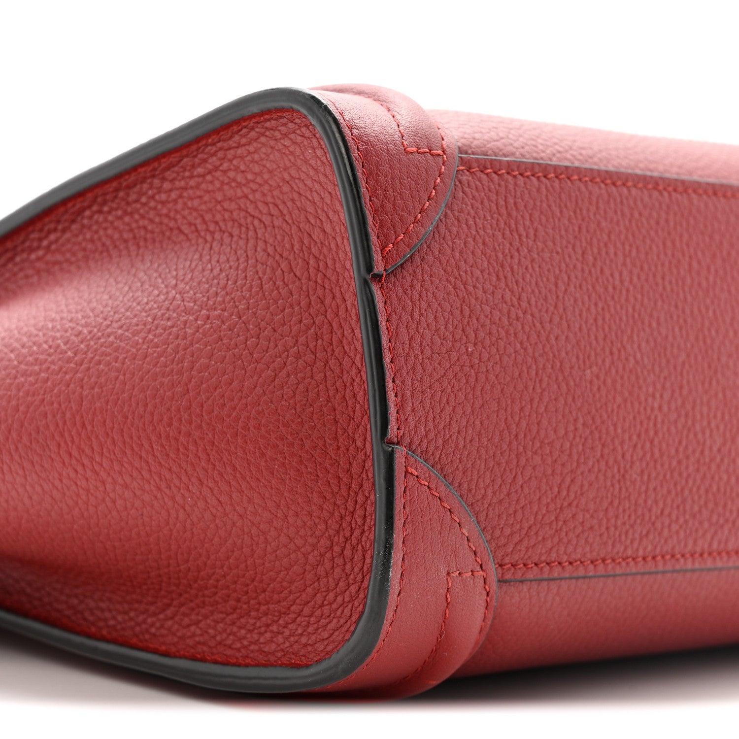 Drummed Calfskin Nano Luggage Merlot