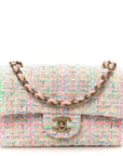 Tweed Quilted Mini Rectangular Flap Pink Green Orange Purple