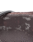 Sequin Medium Donut Chain Flamenco Knot Clutch Grey