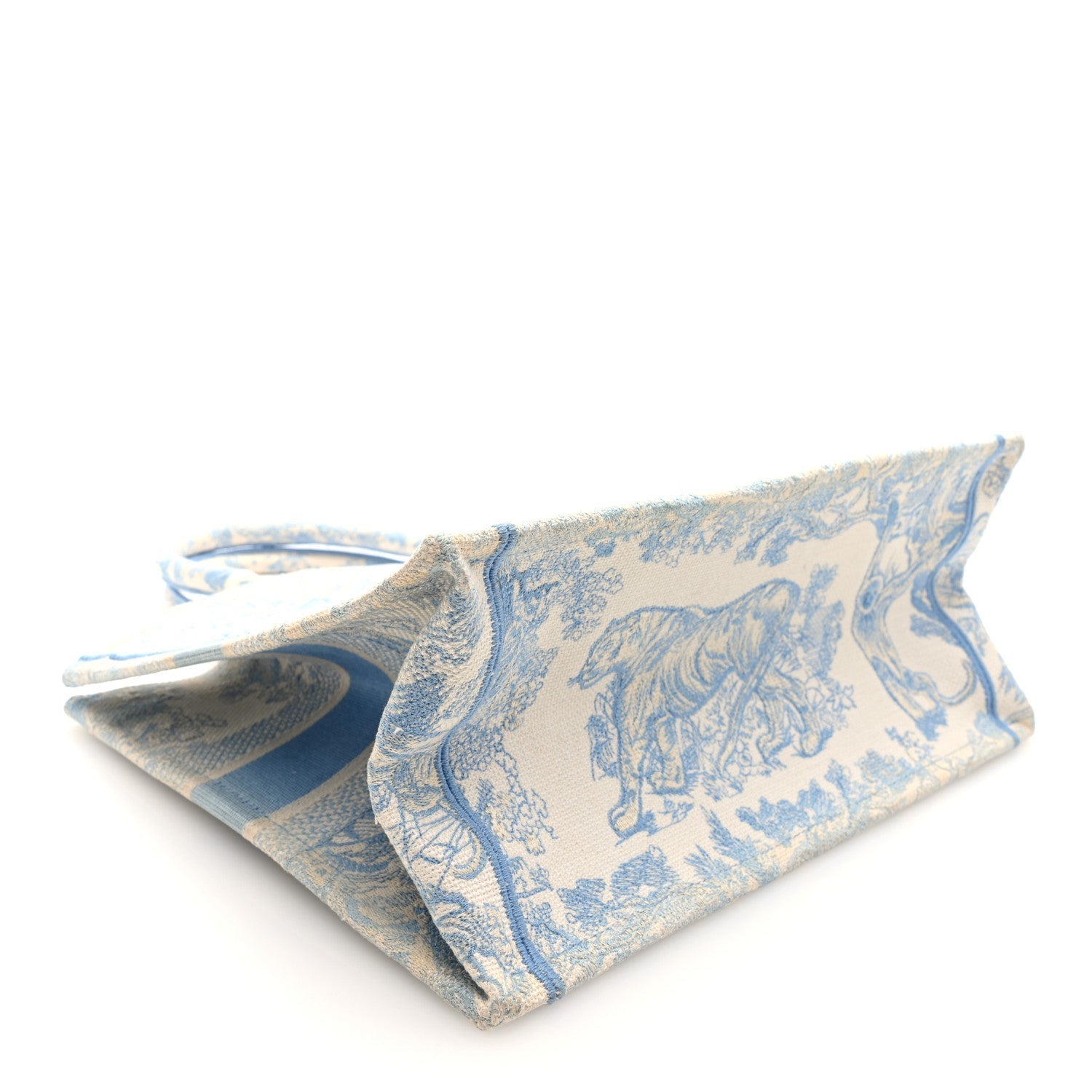Canvas Embroidered Medium D1ORiviera Toile De Jouy Book Tote Light Blue