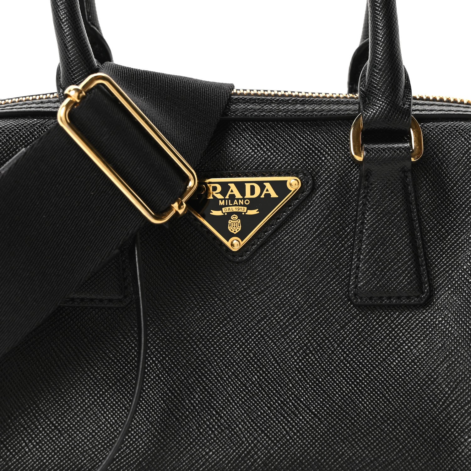 Saffiano Lux Mini Boston Crossbody Bag Black