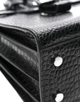 Calfskin Crocodile Embossed Baby Sac De Jour Black