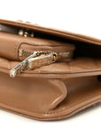 Caviar Quilted Business Affinity Clutch With Chain Flap Camel