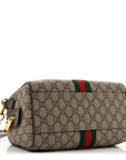 GG Supreme Monogram Web Small Ophidia Top Handle Bag  Beige Ebony