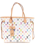 LV X TM Monogram Multicolor Neverfull MM White