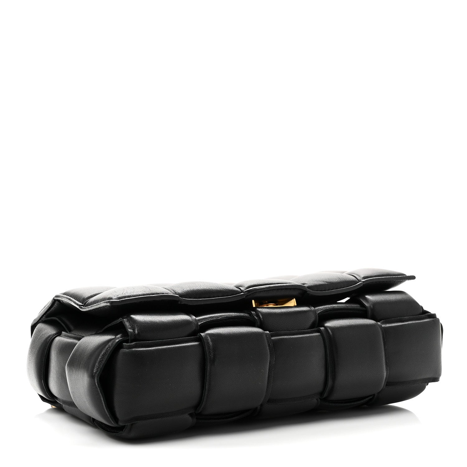 Lambskin Maxi Intreccio Padded Chain Cassette Crossbody Bag Black