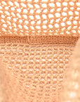 Yarn Raffia Effect Crochet Logo Embroidered Tote Bag Naturale