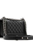 Caviar Quilted Small Boy Flap Black