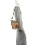 Calfskin Raffia Anagram Paulas Ibiza Pochette Bag Natural Tan