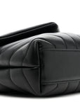 Calfskin Y Quilted Monogram Toy Loulou Crossbody Bag Black