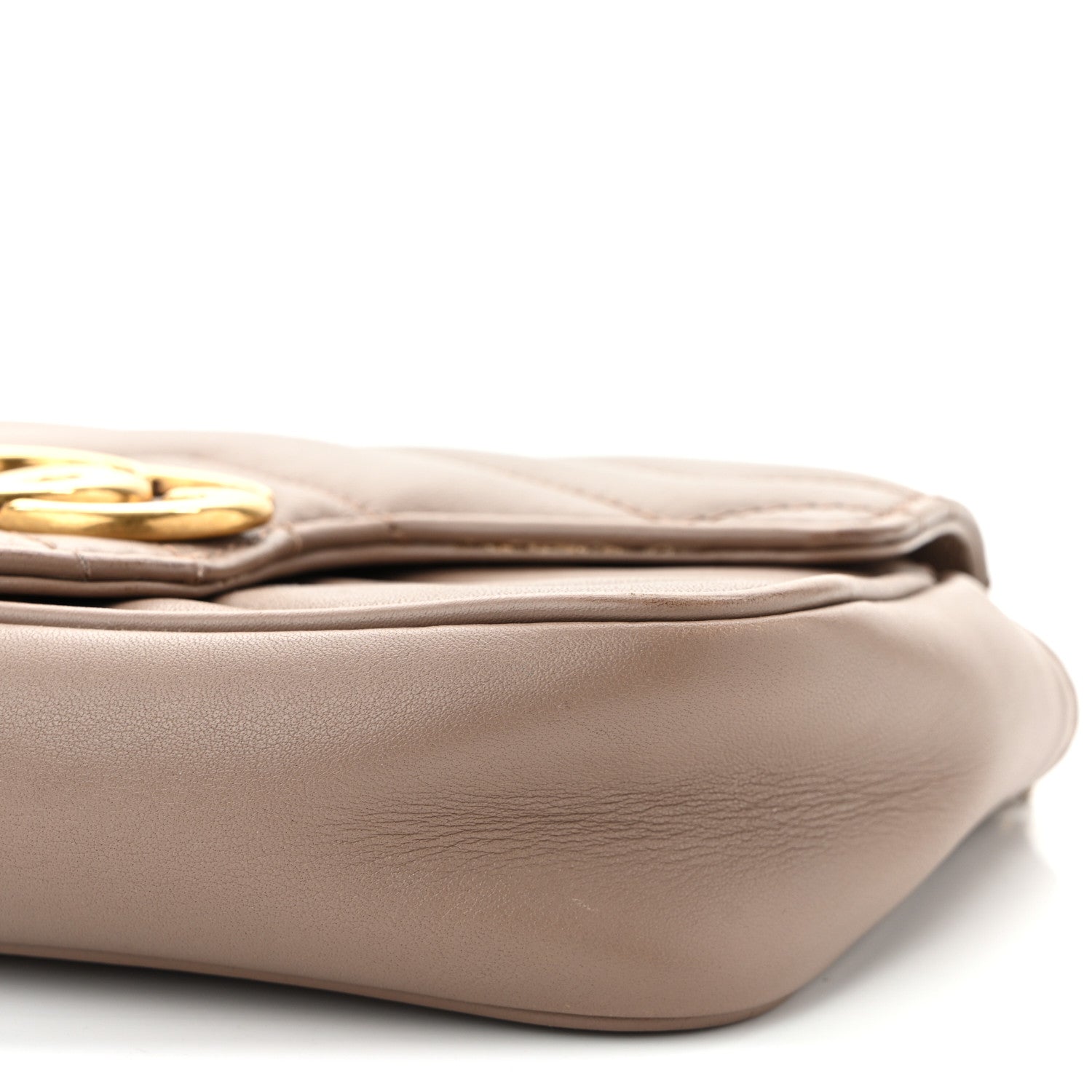 Calfskin Matelasse Super Mini GG Marmont Shoulder Bag Porcelain Rose