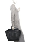 Drummed Calfskin Mini Luggage Black