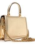 Metallic Nappa Small Devotion Envelope Top Handle Bag Gold