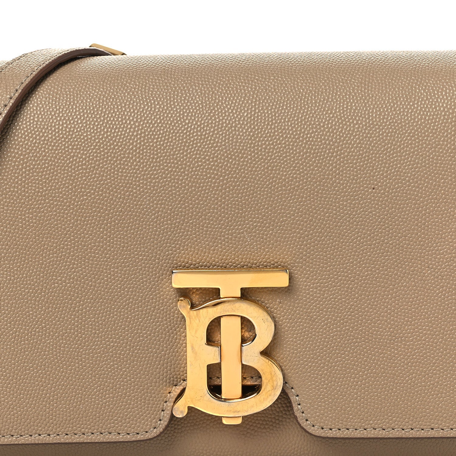 Grained Calfskin Small TB Bag Oat Beige