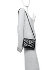 Calfskin Y Quilted Monogram Toy Loulou Crossbody Bag Black