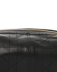 Shiny Grained Calfskin Macrocannage Medium D-Journey Bag Black