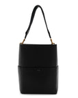 Soft Grained Calfskin Sangle Bucket Bag Black