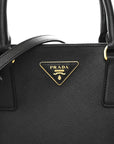 Saffiano Lux Medium Galleria Double Zip Black Black