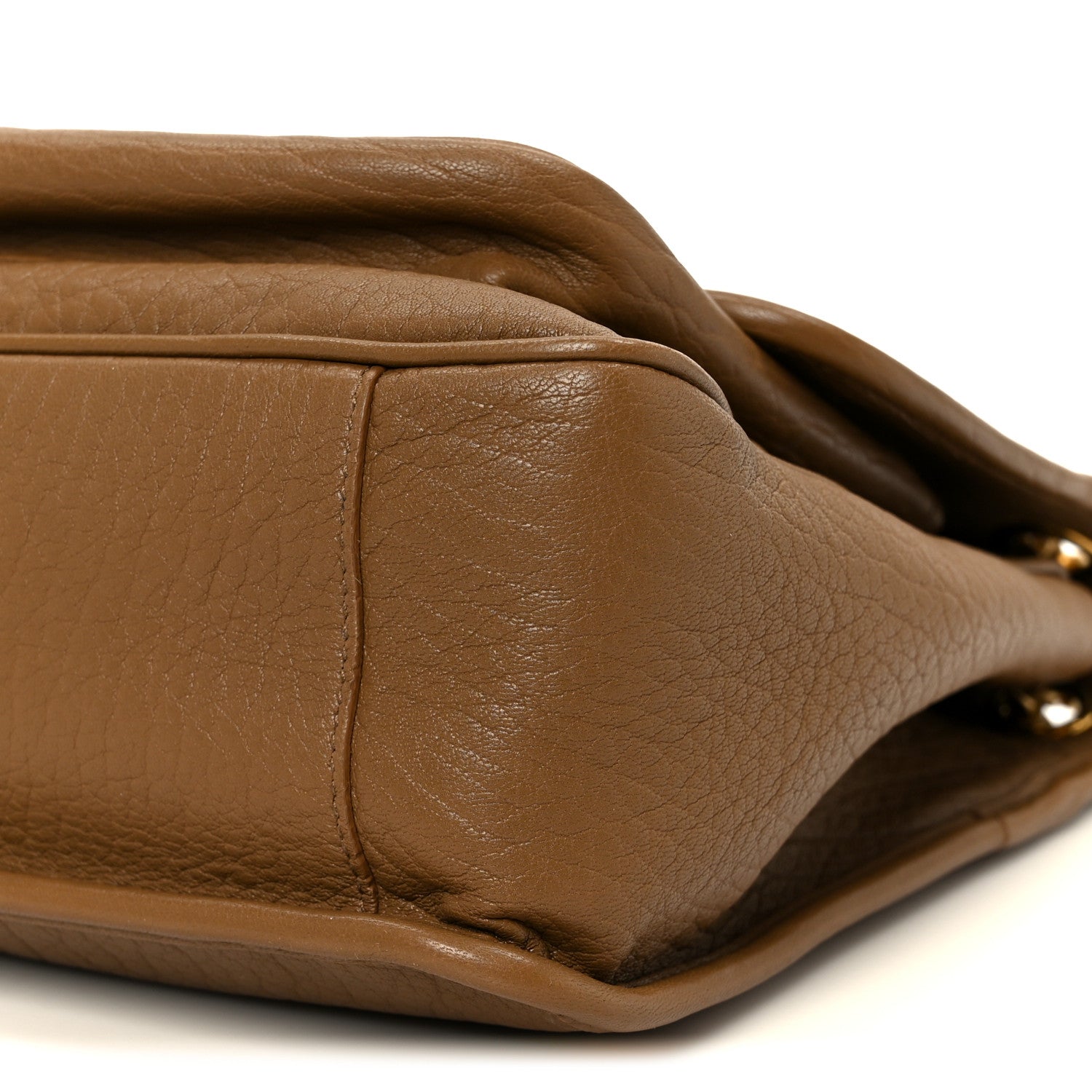 Grained Lambskin Monogram Large Niki Chain Satchel Dark Cork