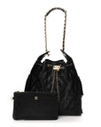 Caviar Quilted Medium CHNL 25 Handbag Black