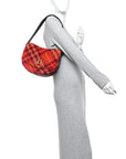 Tweed Check Medium Rocking Horse Crossbody Red Black