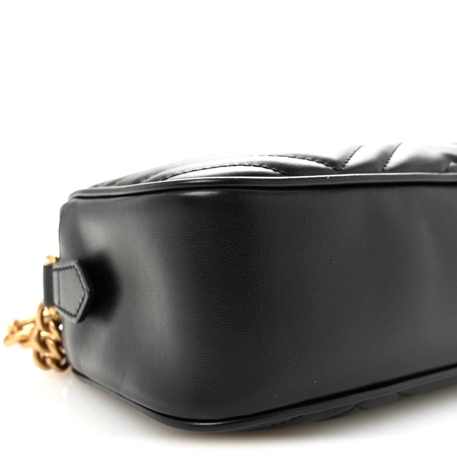 Calfskin Matelasse Small GG Marmont Chain Shoulder Bag Black