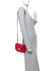 Shearling Nappa Mini Be Baguette Shoulder Bag Fuxia Black