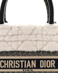 Shearling Cannage Small Book Tote Ecru Blue