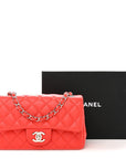 Lambskin Quilted Mini Rectangular Flap Red