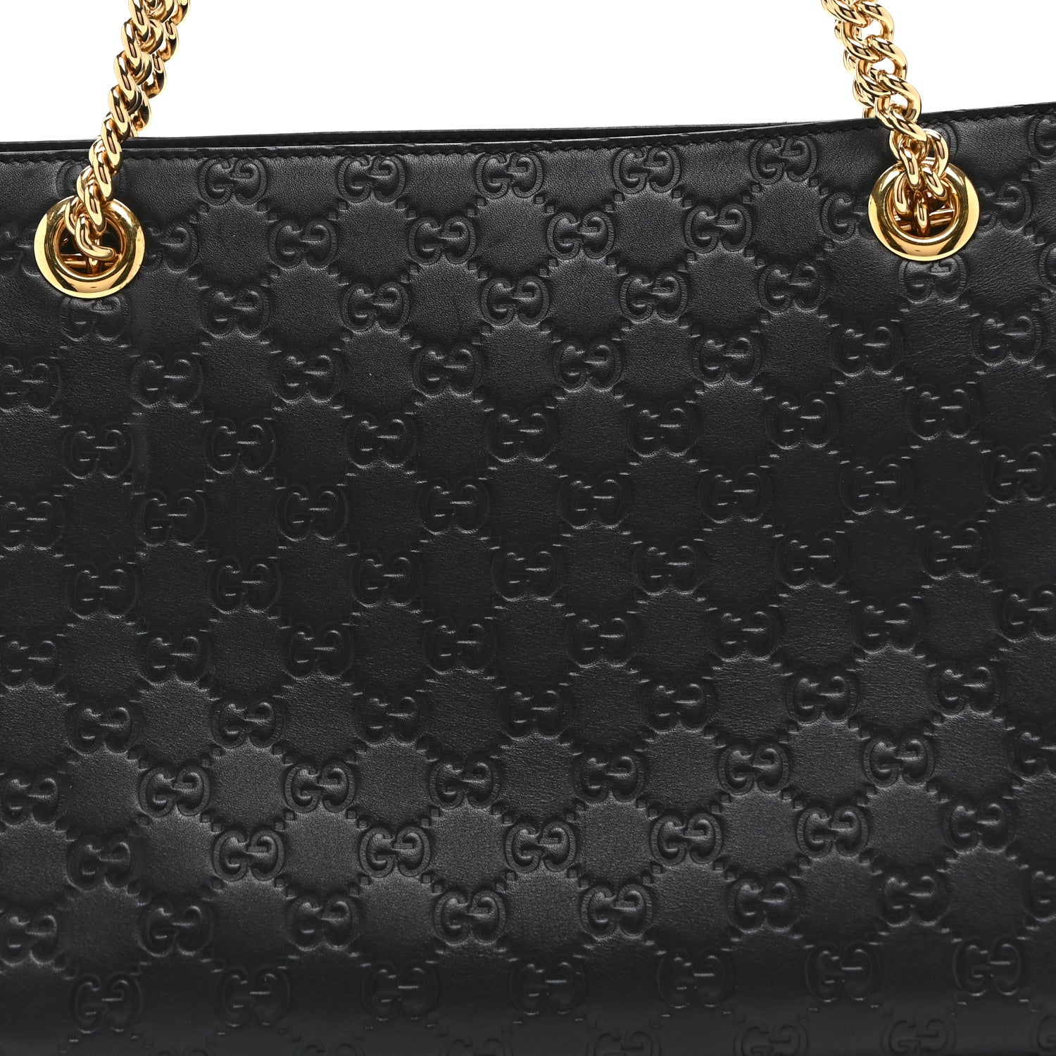 GCCIssima Signature Medium Shoulder Tote Bag Black
