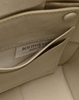 Calfskin Maxi Intrecciato Cassette Pouch On Strap Chalk