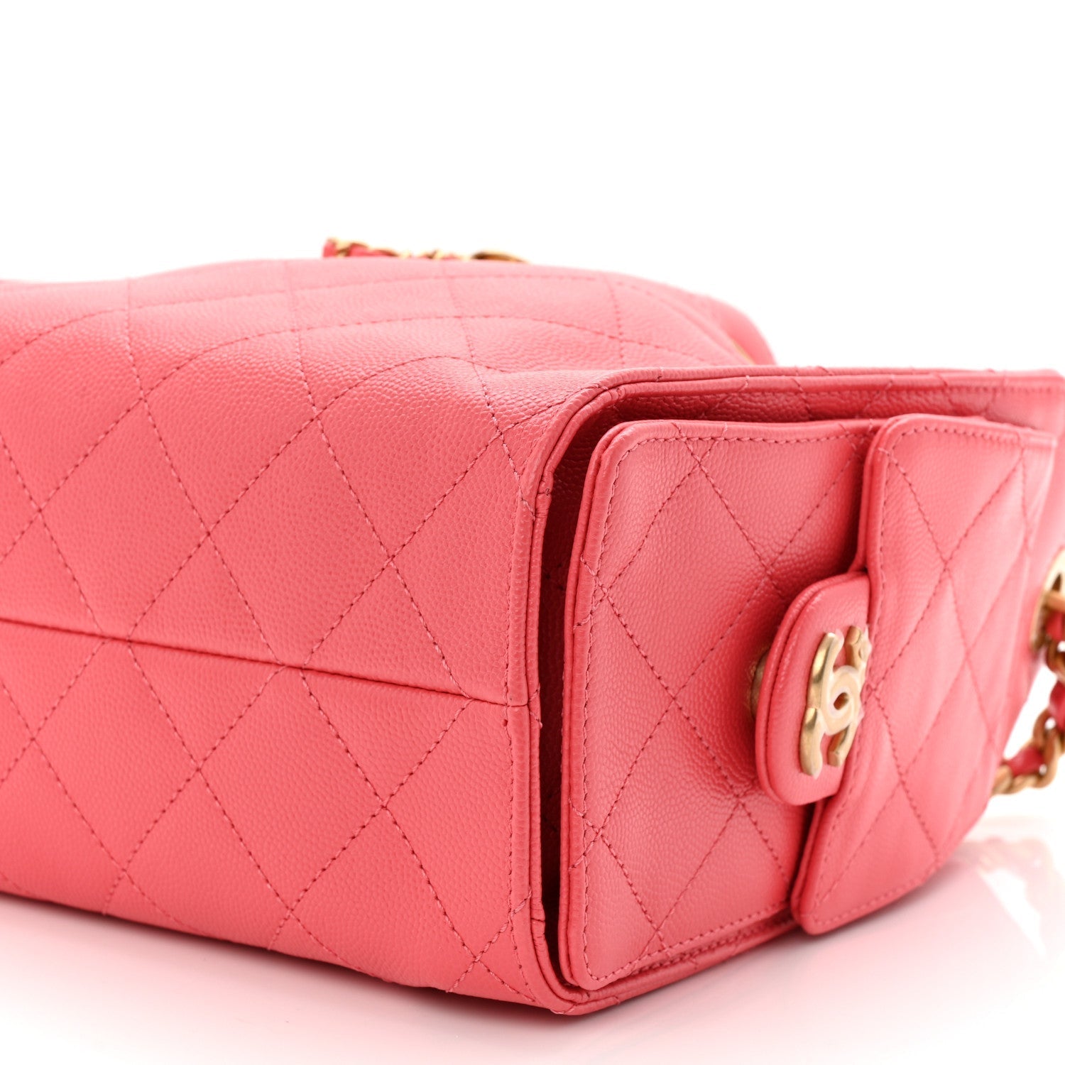 Caviar Quilted Mini CHNL 25 Handbag Coral