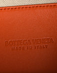 Raffia Calfskin Small Loop Top Handle Natural Burned Orange