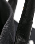 Linen Calfskin Rive Gauche Tote Black