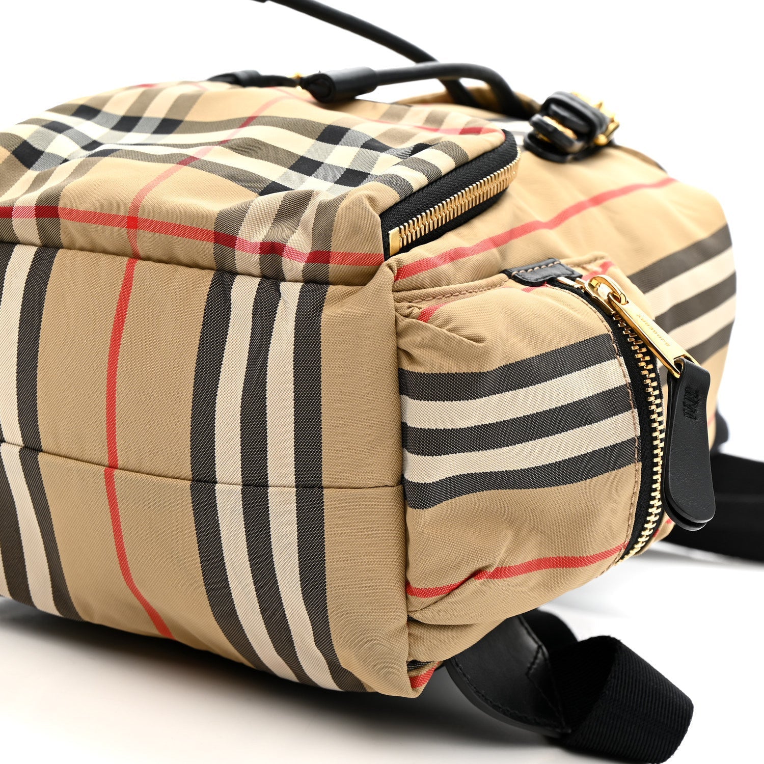 Nylon Vintage Check Medium Rucksack Backpack Antique Yellow