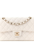 Caviar Quilted Small Double Flap White