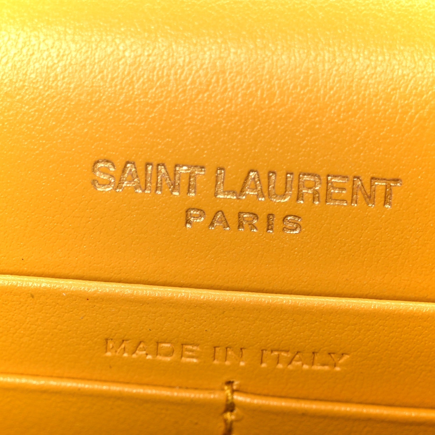 Calfskin Crocodile Embossed Kate Monogram Tassel Chain Wallet Saffron