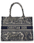 Canvas Embroidered Medium D1ORiviera Toile De Jouy Book Tote Blue