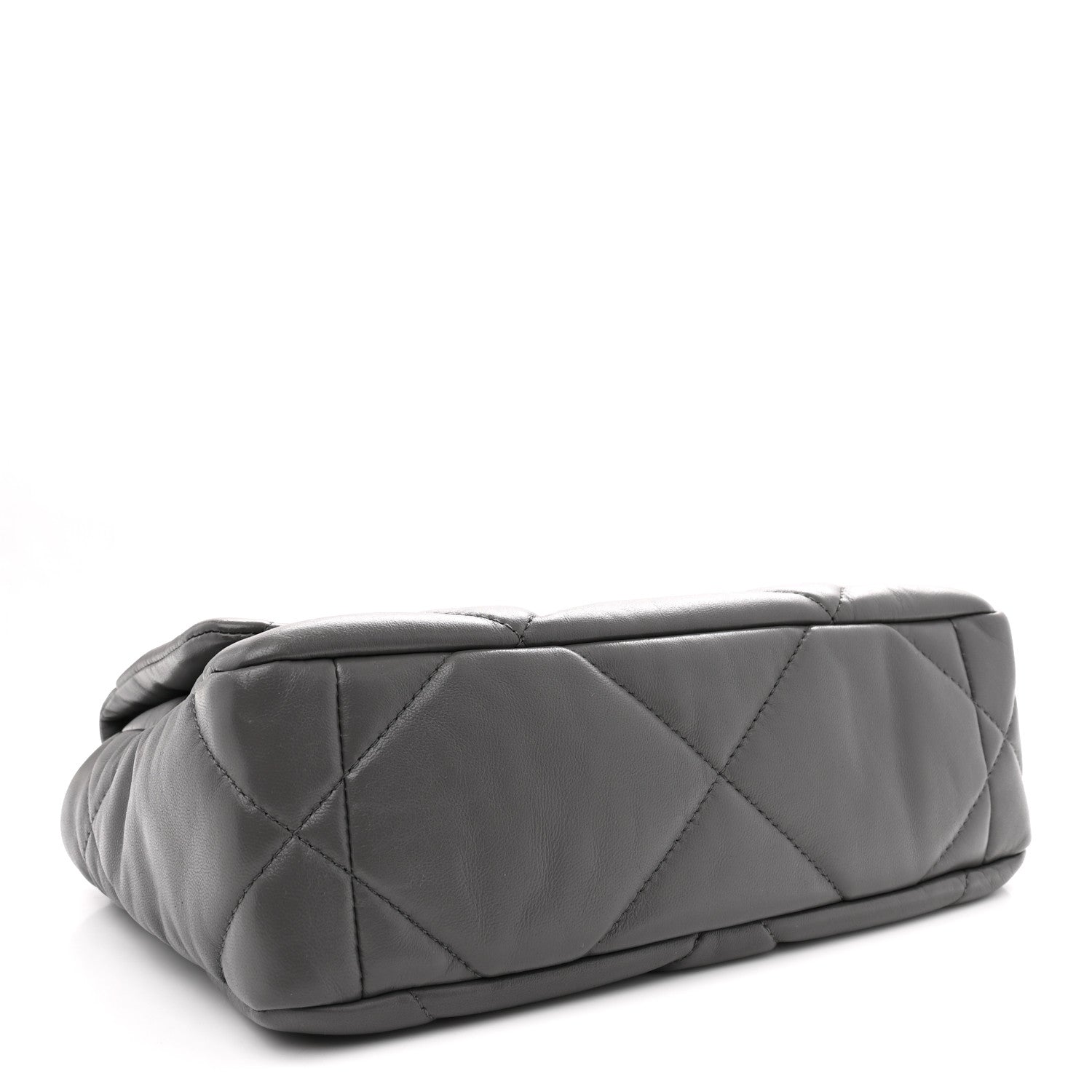 Lambskin Quilted Medium CHNL 19 Flap Dark Grey