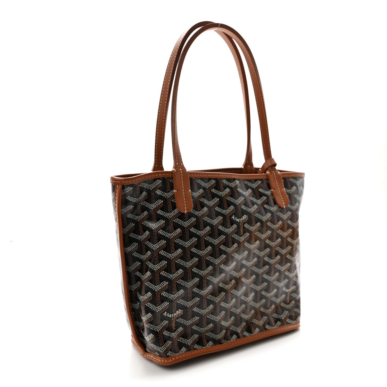 Goyardine Reversible Mini Anjou Black Gold