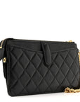 Aged Calfskin Quilted 2.55 Reissue Pouch With Chain Handle Black