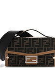 Recycled Fabric Jacquard Vitello King FF 1974 Baguette Soft Trunk Tobacco Moro Sand