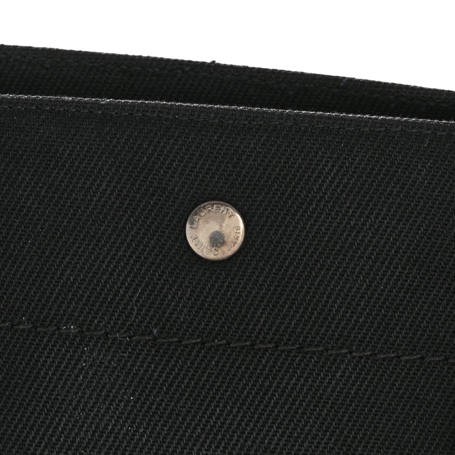 Linen Calfskin Rive Gauche North South Tote Black