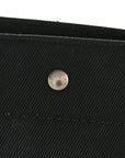 Linen Calfskin Rive Gauche North South Tote Black